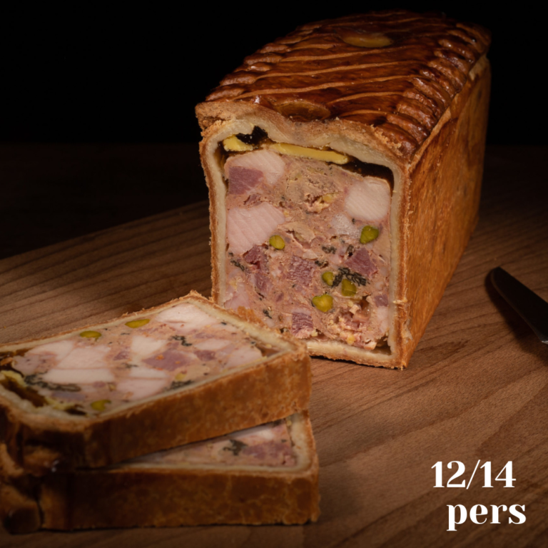 PâtéCroûte Ris de Veau, foie gras, morilles et pistaches demi pâté